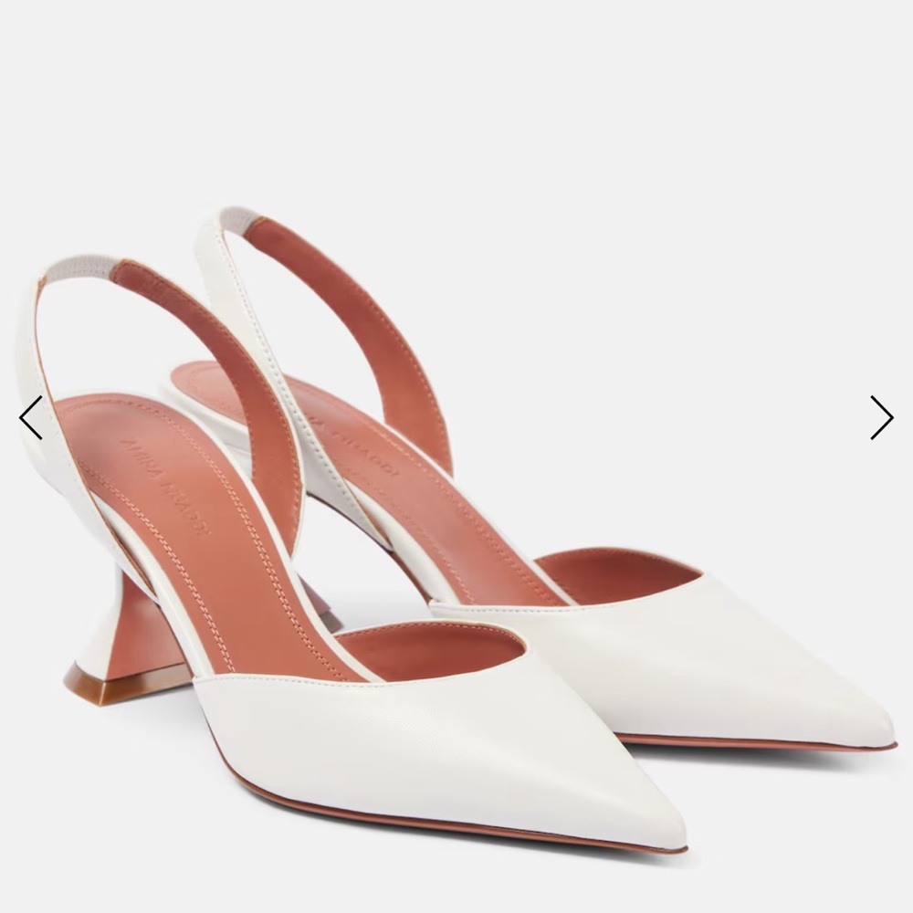 Amina Muaddi White Holli Heels